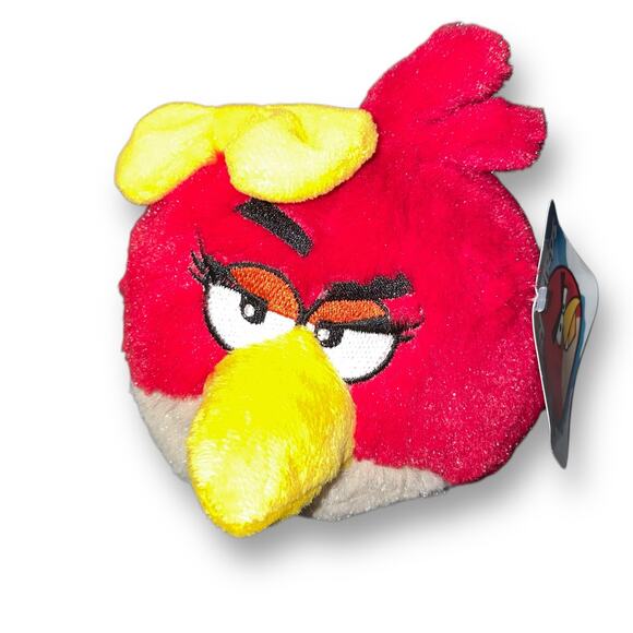 Angry Birds Plush Girl Non Retail Nursery Stitched Eyes Bedroom Decor Bow 5" - Picture 8 of 8